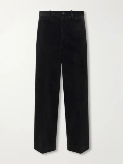Visvim Broader Straight-leg Cotton-corduroy Trousers In Black
