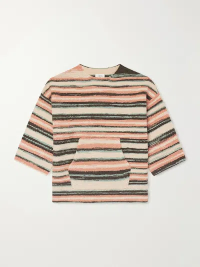 Visvim Burrow Striped Wool And Cashmere-blend Sweater In Neutral