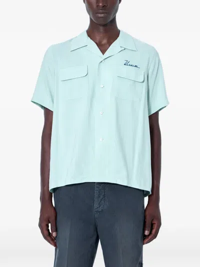 Visvim Camp-collar Short-sleeve Shirt In Green