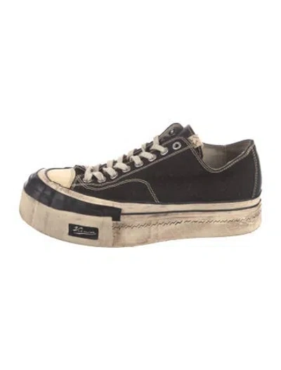 Pre-owned Visvim Canvas Colorblock Pattern Sneakers In Black