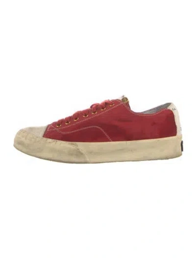 Pre-owned Visvim Canvas Graphic Print Sneakers In Red