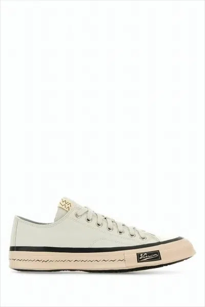 Visvim Canvas Low-top Sneakers With Zigzag Stitch Detail In Multi