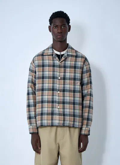 Visvim Check Down Jacket In Beige