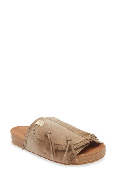 Visvim Christo Folk Slide Sandal In Brown