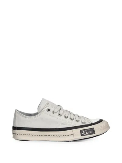Visvim Contrast-trim Low-top Sneakers In Gray