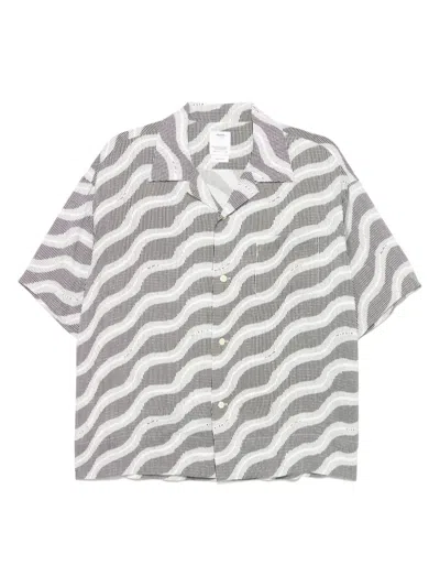 Visvim Copa Camp-collar Printed Canvas Shirt In Black