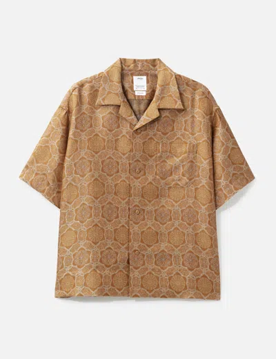 Visvim Copa Shirt  S/s Jacquard Silk In Brown