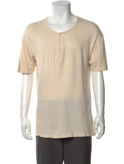 Pre-owned Visvim Crew Neck Short Sleeve Henley In Neutrals
