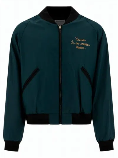VISVIM CROPPED DEEP TEAL JACKET WITH BLACK TRIM