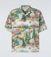 Visvim Crosby Convertible-collar Printed Silk Shirt In Multi