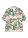 Visvim Crosby Convertible-collar Printed Silk Shirt In Multi