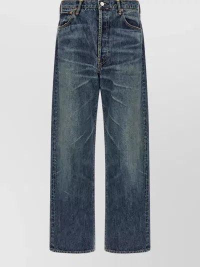 Visvim Denim High-rise Wide-leg Jeans In Blue