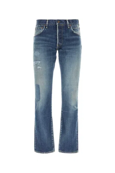 Visvim Social Sculpture Distressed Straight-leg Jeans In Blue