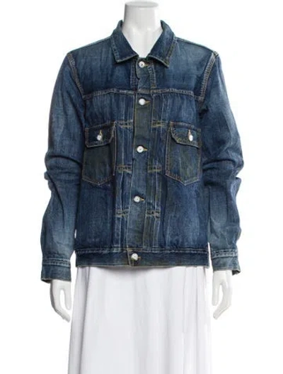 Pre-owned Visvim Denim Plaid Print Denim Jacket In Blue