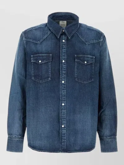 Visvim Denim Shirt Long Sleeves Chest Pockets Buttons In Blue