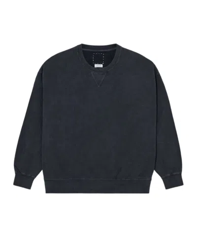 Visvim Distressed Crew-neck Sweatshirt In Black