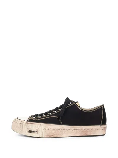 Visvim Distressed-effect Lace-up Sneakers In Black