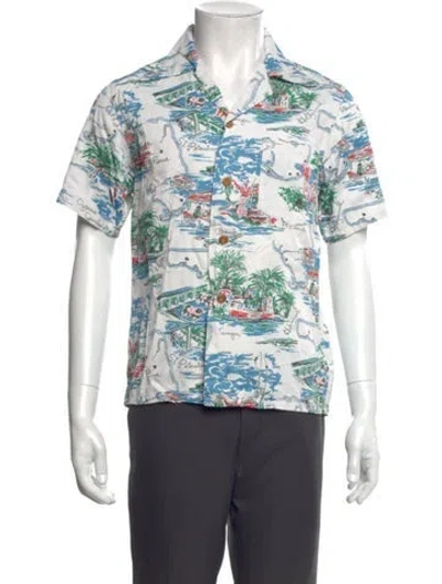 Pre-owned Visvim Duke Sunshine Printed Shirt In White