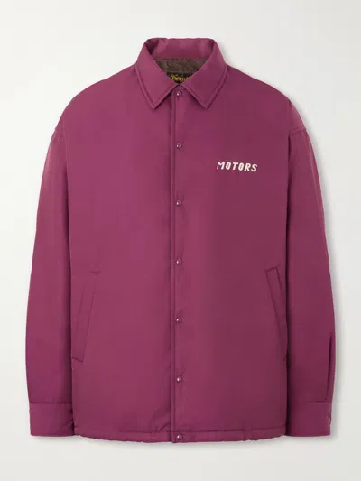 Visvim Embroidered Wool And Silk-blend-twill Jacket In Purple