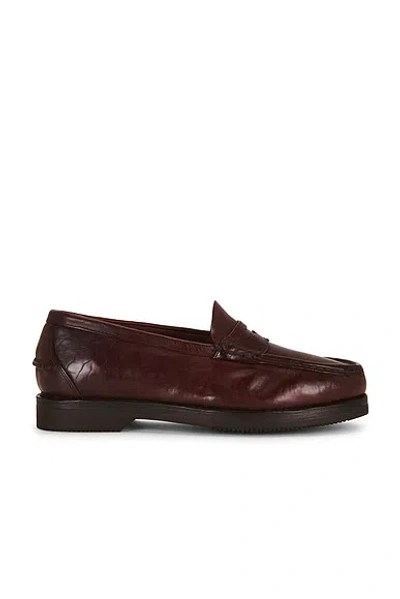 Visvim Fabro-folk Loafer In Burgundy