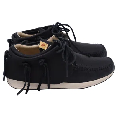 Visvim Fbt Lace-up Sneakers In Black Leather