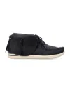 Visvim Fbt Lhamo-folk Moccasin-inspired Black Ankle Shoes In Black