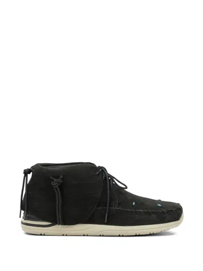 Visvim Fbt Lhamo-folk Beaded Desert Boots In Black
