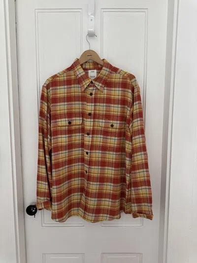 Pre-owned Visvim Flannel Shirt 4 Xl Mohair/angora Blend In Orange