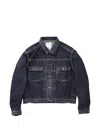 Visvim Structured Indigo Denim Jacket With Button-up Front In Blue