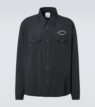 Visvim Four Corners Canvas Shirt In Black