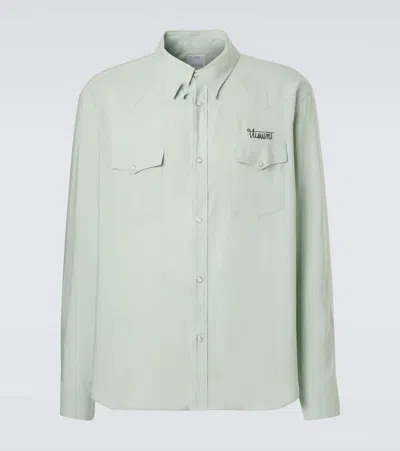 Visvim Four Corners Canvas Shirt In Green