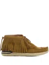 Visvim Fringed-detail Desert Boots In Green