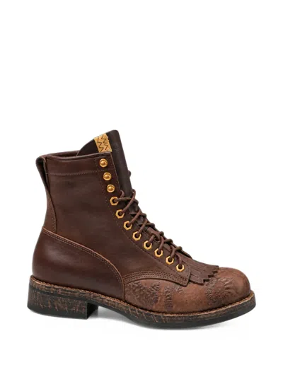 Visvim Fringe-detail Leather Boots In Brown