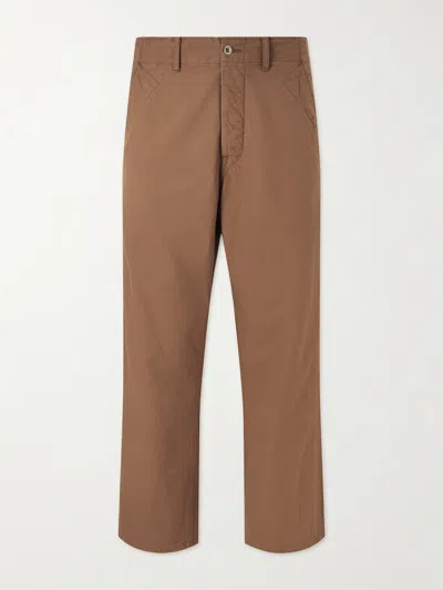 Visvim Gesso Straight-leg Cotton-twill Trousers In Brown