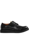 Visvim G.p.o. Folk Leather Derby Shoes In Black