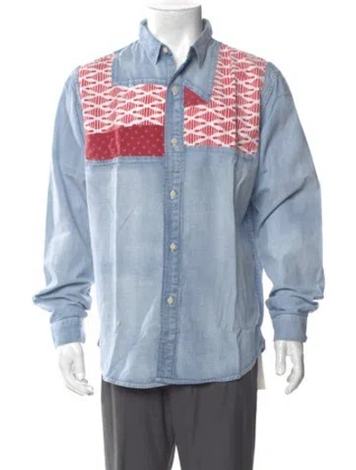 Pre-owned Visvim Granger Printed Denim Shirt In Blue