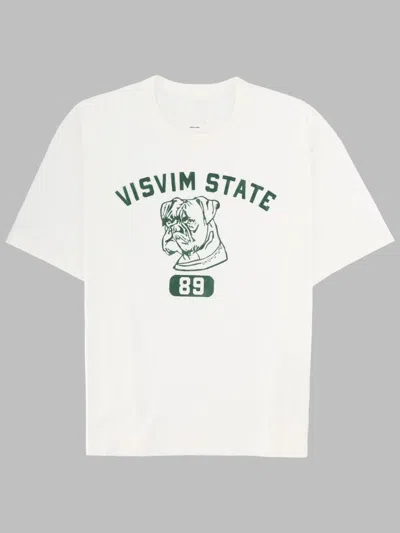 Visvim Graphic Dog Print Cotton T-shirt In White