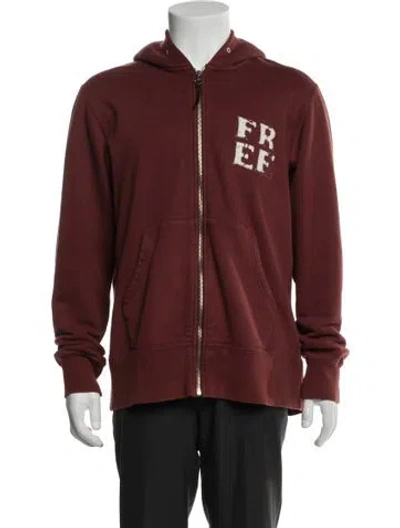 Pre-owned Visvim Graphic Print Crew Neck Hoodie In Burgundy