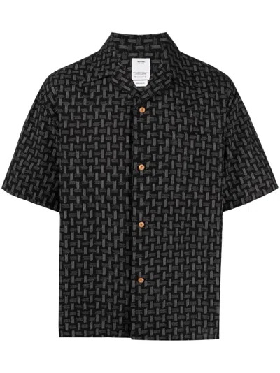 Visvim Graphic-print Short-sleeve Shirt In Black