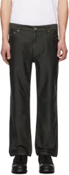 Visvim Gray Fluxus 10 Moleskin Jeans In Charcoal