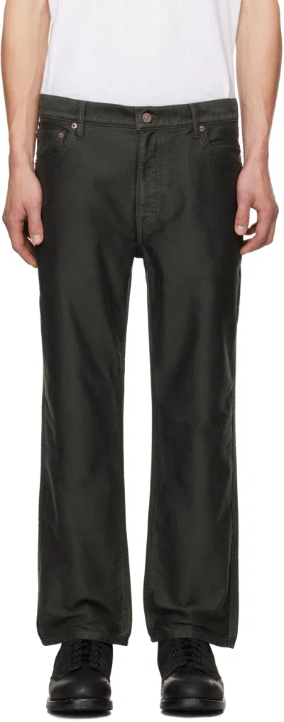 Visvim Gray Fluxus 10 Moleskin Jeans In Charcoal
