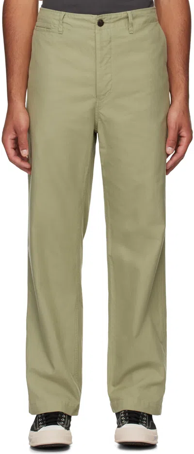 Visvim Green Field Chino Trousers In Lt.green