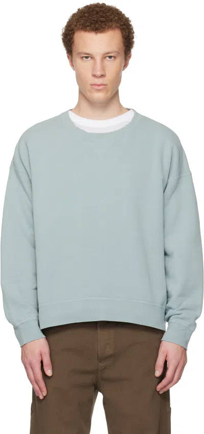 Visvim Green Jumbo Sb L/s Dmgd Sweatshirt In Blue