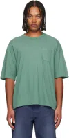 Visvim Jumbo Damaged Oversize Pocket T-shirt In Green