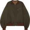 Visvim Gunner Wool & Linen Bomber Jacket In Green