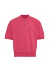 Visvim Mondo Henley Zip Short Sleeve In Pink