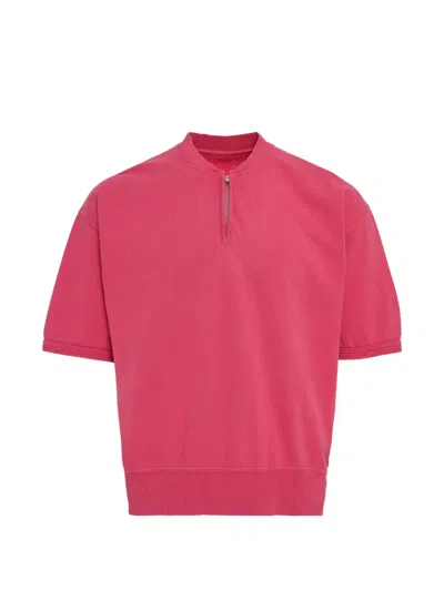 Visvim Half-zip Short-sleeve In Pink