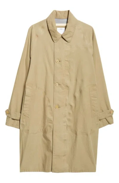 Visvim Henderson 3l Laminated Linen Coat In Beige