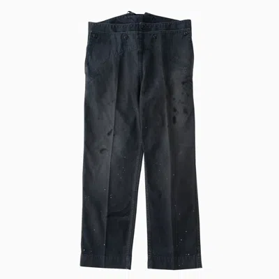 Pre-owned Visvim Holman Sailor Pants Damaged In Black
