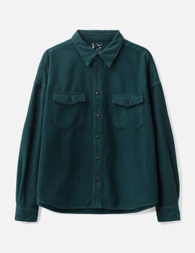 Visvim I.c.t. Pioneer Shirt L/s In Green